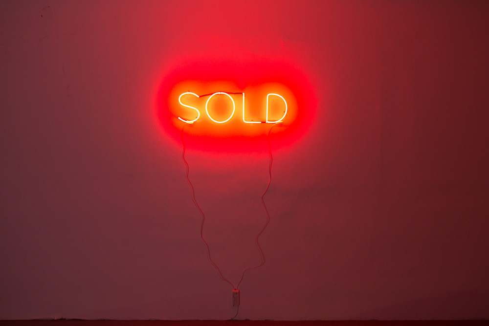 Bjørn Melhus: SOLD, neon sculpture, part of LIBERTY PARK, but also independent, 2013